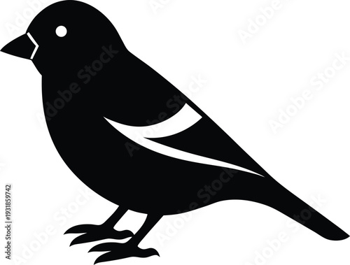 Goldfinch Silhouette Vector Art Illustration