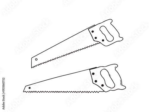 Two Hand Saw Blades Isolated On Clear Background For Design Use