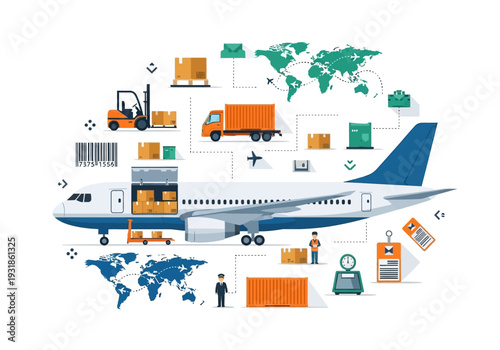 Airplane Cargo Shipping Logistics Transportation Global.