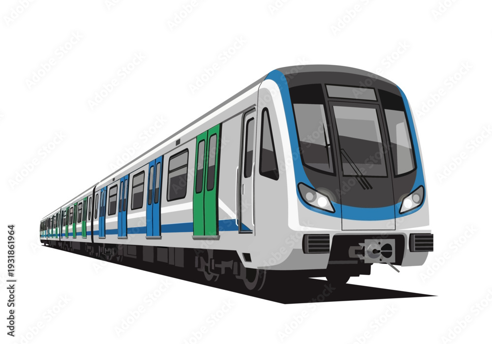Fototapeta premium Modern Electric Train with Blue Accents.