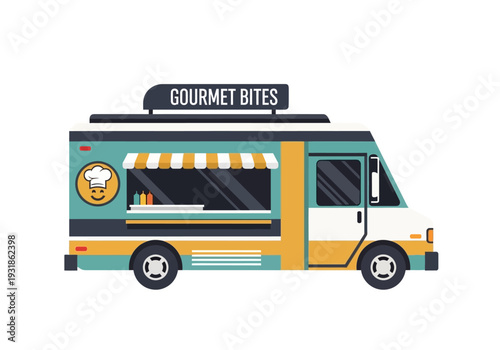 Gourmet Food Truck with Colorful Design.