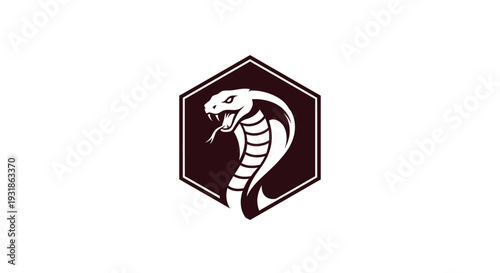 White Cobra Snake Logo Design Element.