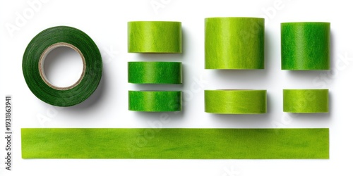 Green Floral Tape Rolls and Strips for Crafting and Flower Arranging.