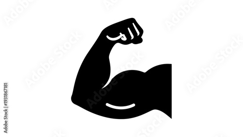 Strong Biceps Flexing Arm Silhouette