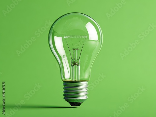 green light bulb innovation isolated on a green background