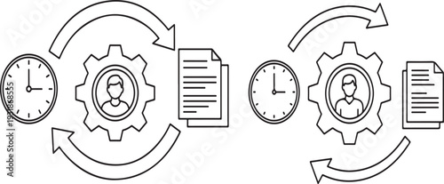 Efficient workflow management with clock, gear, and document