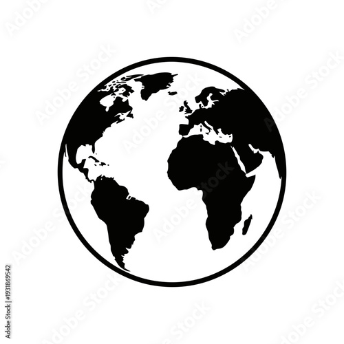 Black Silhouette of the Earth Vector Illustration