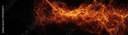 Abstract fiery background with vibrant orange and red flames on a dark backdrop.