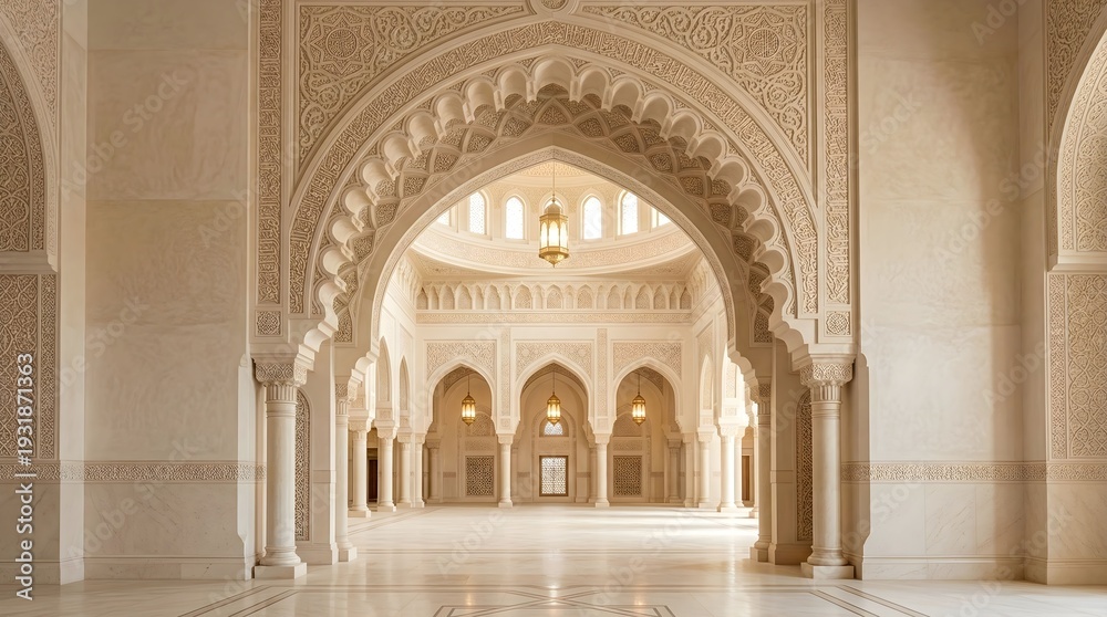 Fototapeta premium Luxury Islamic Palace Interior Arch