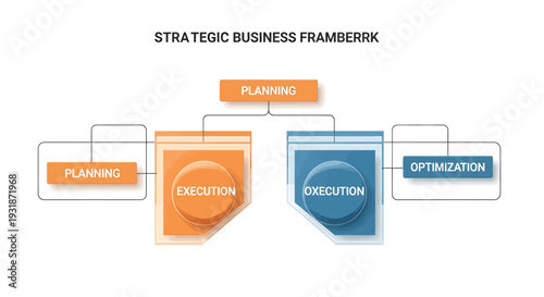 Strategic Business Framework Diagram with Planning Execution Optimization.