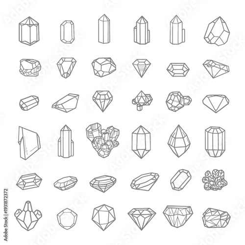 A Collection of Hand-Drawn Crystal and Gemstone Illustrations