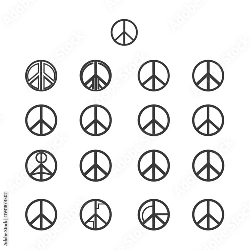 A Collection of Peace Sign Variations, Depicting Different Styles and Designs