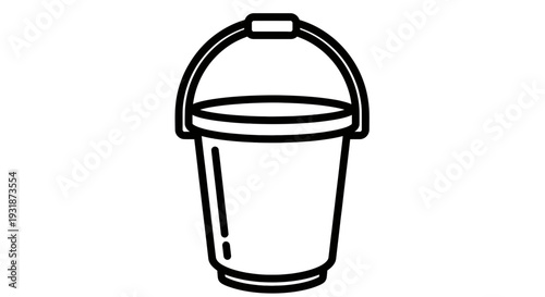 Simple illustration of a bucket with a handle and lid