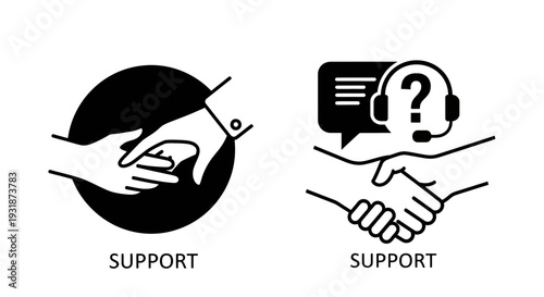 Two different visual representations of customer support services