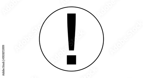Warning symbol featuring an exclamation mark inside a circular border