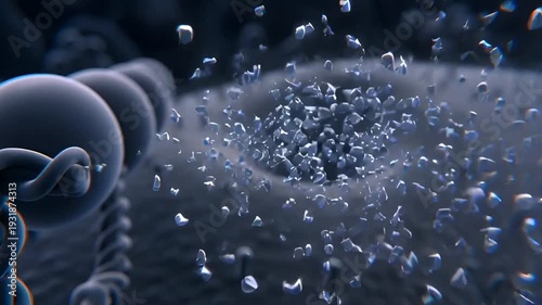 Microscopic Cellular Process Animation - Medical Research & Biotech Visuals