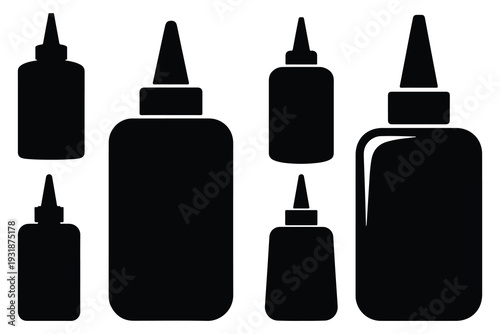 Black squeeze bottle bottles silhouettes nozzles