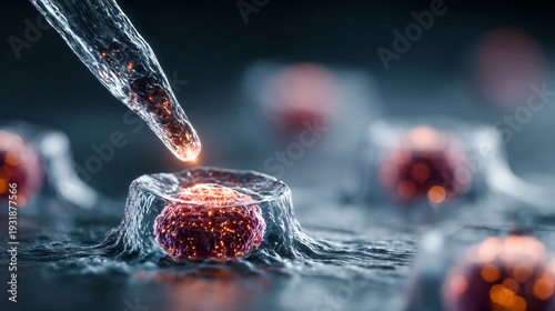 Regenerative medicine breakthrough concept featuring stem cell research tissue engineering cellular restoration biomedical laboratory innovation