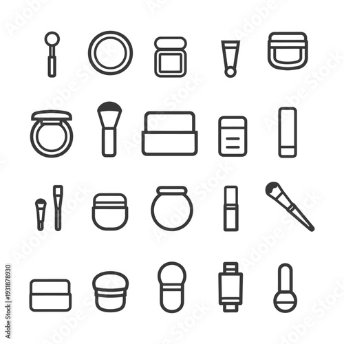 A Set of 20 Makeup Tools and Containers Icons
