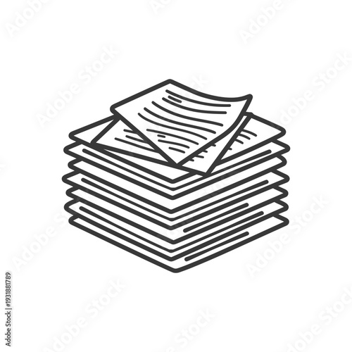 A Stack of Papers with the Top Page Flipped Up