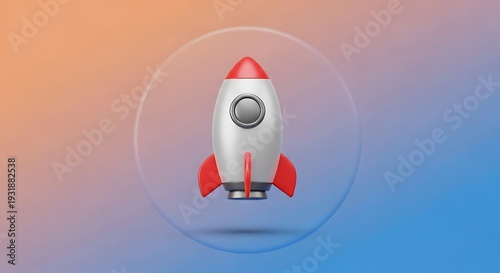 Rocket Launching into Space Concept Art.