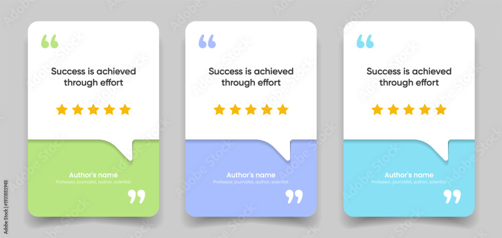 Obraz premium 3D bubble testimonial banner, quote, infographic. Social media post template designs for quotes. Empty speech bubbles, quote bubbles and text box. Vector Illustration EPS10.