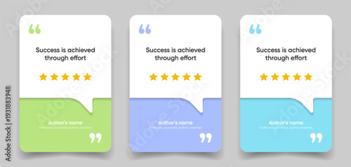 3D bubble testimonial banner, quote, infographic. Social media post template designs for quotes. Empty speech bubbles, quote bubbles and text box. Vector Illustration EPS10.