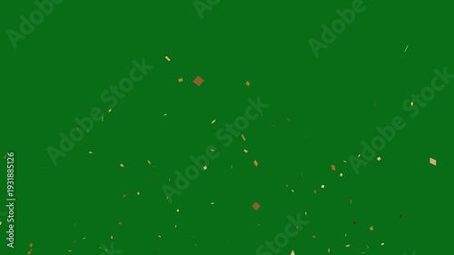Colourful confetti party popper explosions on green screen background, colorful fireworks confetti blast realistic on transparent background overlay