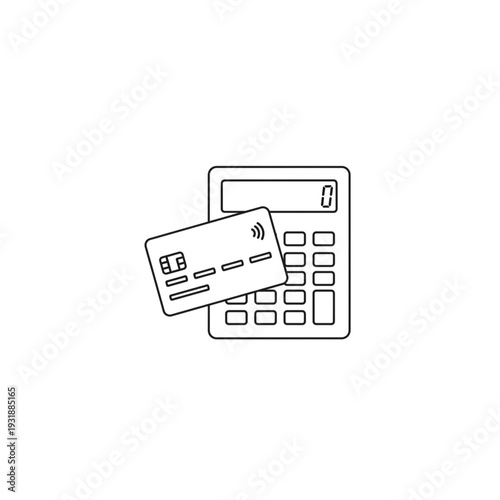 Credit card placed on calculator for financial calculations  