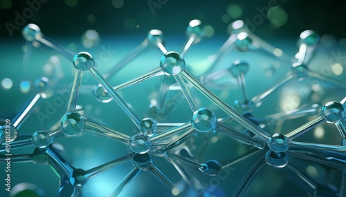 abstract glass molecular structures and chemical bonds ai generated image