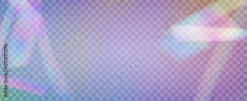 Rainbow Light Leak Prism. Iridescent Prism Background.  3d Bokeh With A Soft Aura, Refraction Glow, And Transparent Diamond. Crystal  Light Leak Effect.