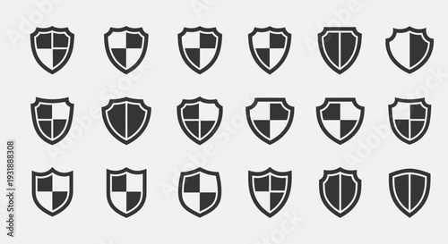 Shield Icons Collection: Security, Protection, Safety, Defense, Guarantee, Emblem