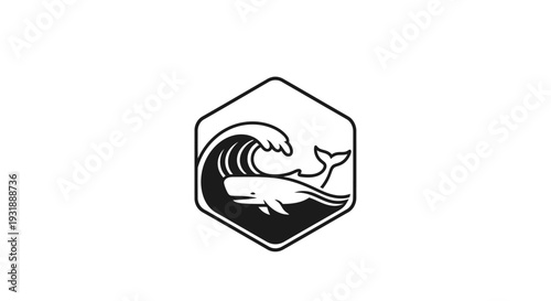 Whale and Wave Icon