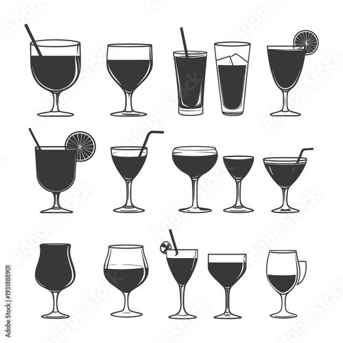 Collection of Different Types of Wine Glasses