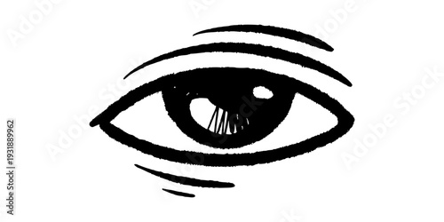 Look At My Eyes Detailed Illustration in Classic Hand Drawn Art.