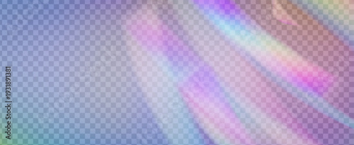 Iridescent Prism Background. Rainbow Light Leak Effect.  Gem Sparkles In Sunlight With Color Glow, Gradient Lens, And Soft Glass. Iridescent Crystal Prism Background With Light.
