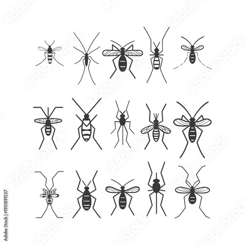 Collection of Various Mosquito Silhouettes