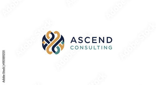 Ascend Consulting company logo design with abstract symbol.