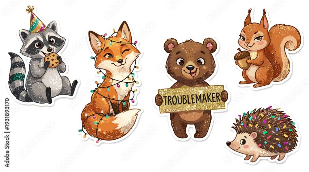 Αυτοκόλλητο cute animal, cute animals, animal clipart, kawaii animal, cartoon animal, adorab