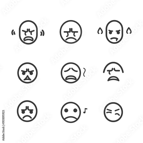 Nine Different Styles of Angry Emojis
