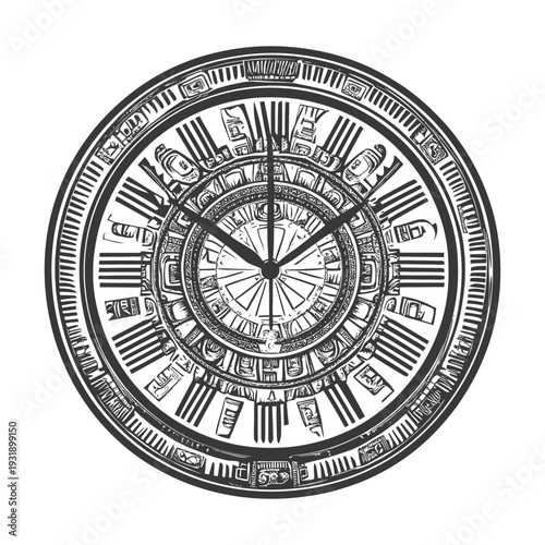 Ornate Clock Face with Detailed Intricate Design