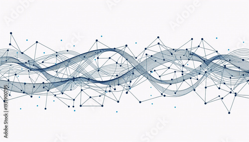 Abstract Network Design: Intricate network design showcases a flowing array of interconnected lines and nodes, a symbol of modern digital interconnectedness and the evolution of technology.