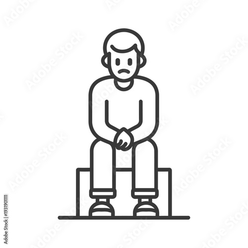 Sad Person Sitting with Crossed Arms on a Chair