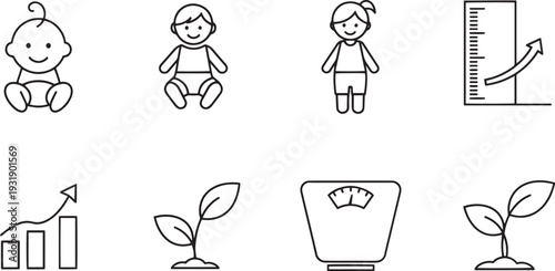 Professional Simple Business Growth and Success Chart Icon Set