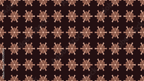 Elegant seamless background featuring a repeating brown star and octagon motif in earthy tones, ideal for rustic fabric textures, ethnic interior decor, and luxury wrapping paper