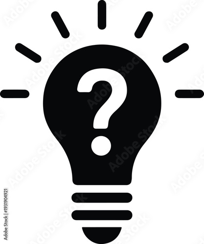 Glowing lightbulb help idea customer support icon