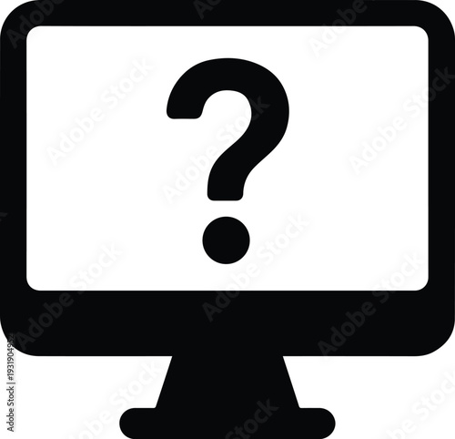 Computer monitor help screen customer support icon