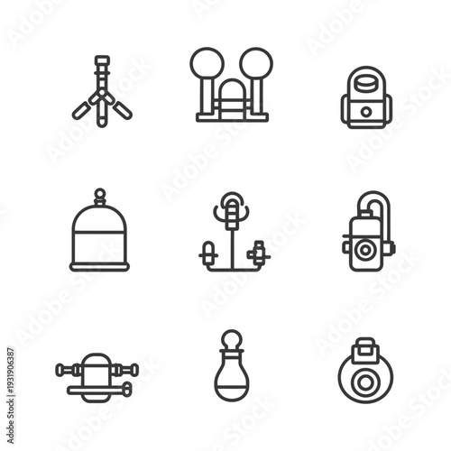 Set of Line Icons for Camera Accessories