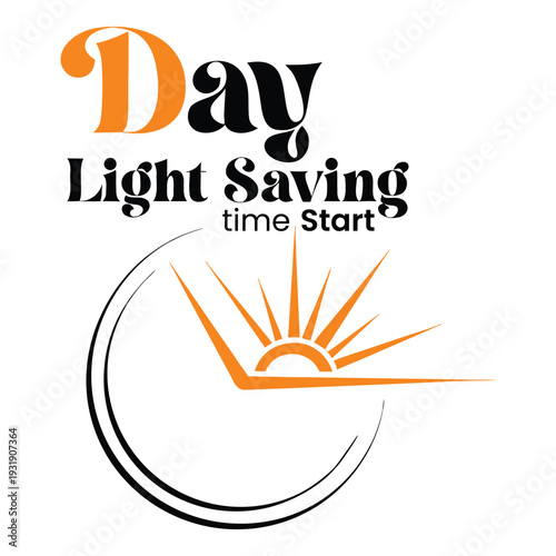 Minimalist Moon and Sun Arc Day Light Saving Time Start Vector