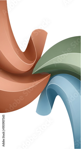 Vibrant colorful ribbons flowing in dynamic motion